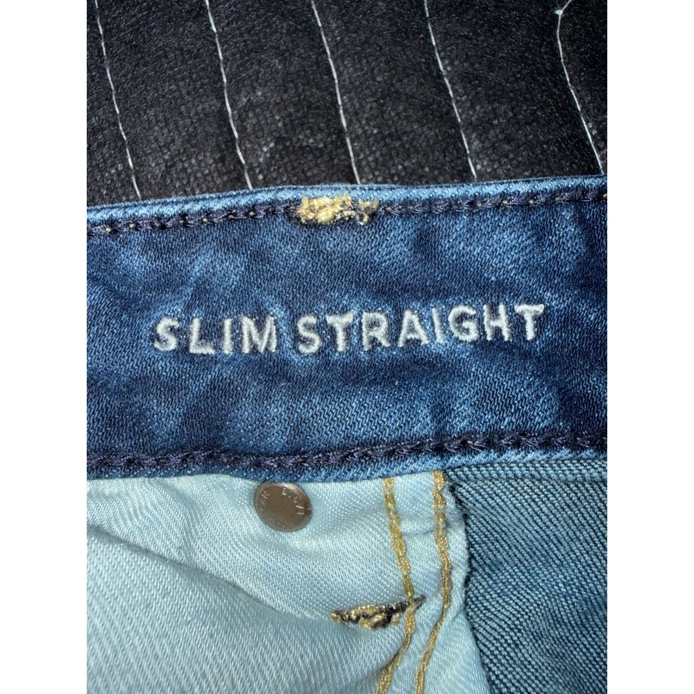 American Eagle Next Level Flex Slim Straight Jeans Mens 36x32 Dark Wash Denim - Picture 6 of 10